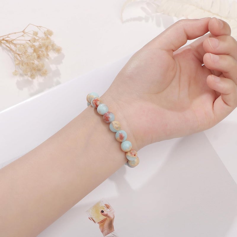 Yiyang 13th 16th 18th 21st 25th 30th 35th 40th 45th 50th 60th 65th 70th 75th 80th Birthday Gifts for Women, Natural Stone Bracelet Birthday Gifts for Women Mom Daughter Grandma Sister Coworker - Image 4